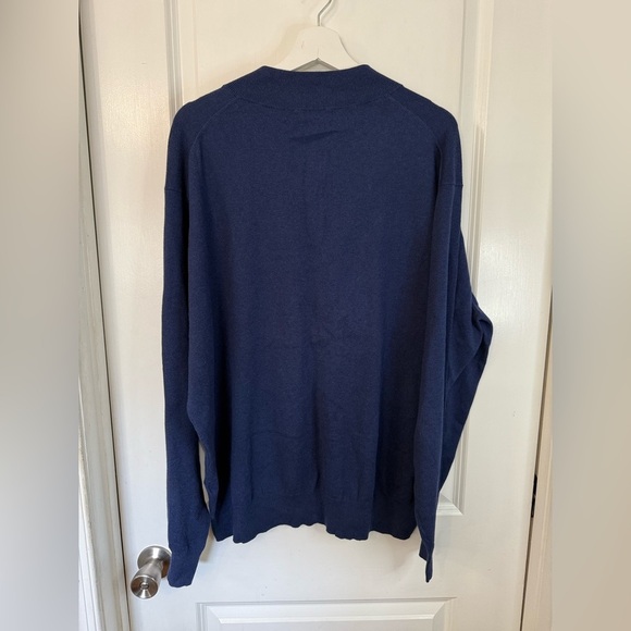 Peter Millar Men’s Navy Cotton Silk Cashmere Quarter Zip Pullover Sweater - XXL - Picture 4 of 8